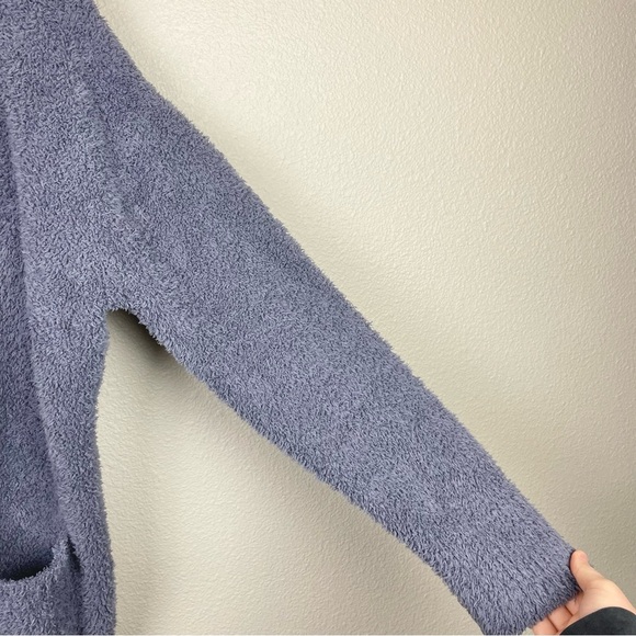 Barefoot Dreams Women’s Medium Cozy Chic Knit Open Front Cardigan Sweater Purple - Picture 6 of 16